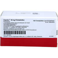 Cipralex 20mg Filmtabletten, 100 st, Pharma Gerke Arzneimittelvertriebs GmbH