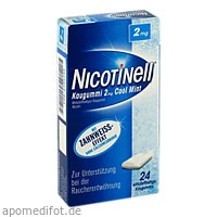 Nicotinell Kaugummi Cool Mint 2mg, 24 Stück, Cooper Consumer Health Deutschland GmbH