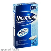Nicotinell Kaugummi Cool Mint 4mg, 24 Stück, Cooper Consumer Health Deutschland GmbH