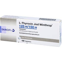L-Thyroxin Jod Winthrop 125ug/150ug Tabletten, 100 st, Sanofi-Aventis Deutschland GmbH