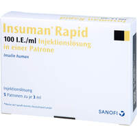 Insuman Rapid 100I.E. Patrone, 5x3 ml, Emra-Med Arzneimittel GmbH