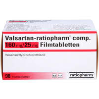 Valsartan-ratiopharm comp. 160mg/25mg Filmtabl., 98 st, ratiopharm GmbH