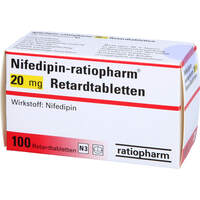 Nifedipin-ratiopharm 20 mg Retardtabletten, 100 st, ratiopharm GmbH