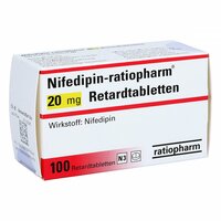 Nifedipin-ratiopharm 20 mg Retardtabletten, 100 st, ratiopharm GmbH