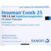 Insuman Comb 25 100I.E./ml Patrone Zylinderamp., 10x3 ml, Emra-Med Arzneimittel GmbH