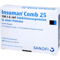 Insuman Comb 25 100I.E./ml Patrone Zylinderamp., 10x3 ml, Emra-Med Arzneimittel GmbH