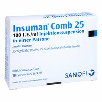 Insuman Comb 25 100I.E./ml Patrone Zylinderamp., 10x3 ml, Emra-Med Arzneimittel GmbH