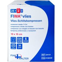 Vlies-Schlitzkompressen steril 10x10cm 6-fach, 25x2 st, Fink & Walter GmbH
