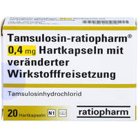 Tamsulosin-ratio 0.4mg Hartk.m.ver&auml;.Wirkstofffrei., 20 Stk., ratiopharm GmbH