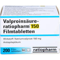 Valproinsäure-ratiopharm 150 magensaftres.Filmtab., 200 st, ratiopharm GmbH