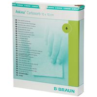 ASKINA CARBOSORB 10X10CM WUNDKOMPRESSE STERIL, 10 st, B. Braun Melsungen AG