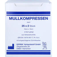 MULLKOMPRESSEN BW 8FACH STERIL 10CMx10CM, 25x2 st, Kerma Verbandstoff GmbH