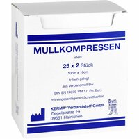 MULLKOMPRESSEN BW 8FACH STERIL 10CMx10CM, 25x2 st, Kerma Verbandstoff GmbH