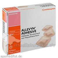 ALLEVYN Adhesive 7,5x7,5cm haftende Wundaufl., 10 Stück, Smith & Nephew GmbH