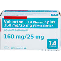 Valsartan - 1 A Pharma plus 160/25mg Filmtabl., 56 st, 1 A Pharma GmbH