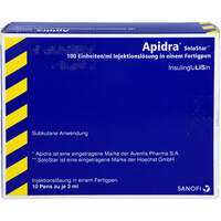 Apidra 100 I.E./ml SoloStar Inj.-Lsg.i.e.Fertigpen, 10x3 ml, kohlpharma GmbH