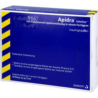 Apidra 100 I.E./ml SoloStar Inj.-Lsg.i.e.Fertigpen, 10x3 ml, kohlpharma GmbH