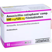 Amoxicillin-ratiopharm comp 500mg/125mg Filmtabl, 10 st, ratiopharm GmbH