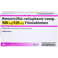 Amoxicillin-ratiopharm comp 500mg/125mg Filmtabl, 20 Stk., ratiopharm GmbH