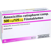 Amoxicillin-ratiopharm comp 500mg/125mg Filmtabl, 20 Stk., ratiopharm GmbH