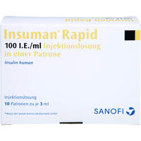 Insuman Rapid 100 I.E./ml Patrone Zylinderamp., 10x3 ml, Emra-Med Arzneimittel GmbH