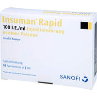 Insuman Rapid 100 I.E./ml Patrone Zylinderamp., 10x3 ml, Emra-Med Arzneimittel GmbH