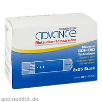 ADVANCE Monometer Blutzucker-Teststreifen GDH, 2 × 25 Stück, Medico-Lab GmbH