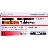 Ramipril-ratiopharm comp. 5 mg/12.5 mg Tabletten, 50 Stk., ratiopharm GmbH Ramipril-ratiopharm comp. 5 mg/12.5 mg Tabletten, 50 Stk., ratiopharm GmbH