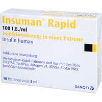 Insuman Rapid 100 IE/ml Patrone, 10x3 ml, Sanofi-Aventis Deutschland GmbH