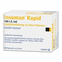 Insuman Rapid 100 IE/ml Patrone, 10x3 ml, Sanofi-Aventis Deutschland GmbH