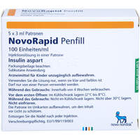 NovoRapid Penfill Zylinderampullen, 5x3 ml, Eurimpharm Arzneimittel GmbH