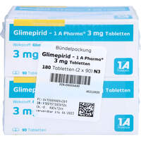 Glimepirid - 1 A Pharma 3 mg Tabletten, 180 st, 1 A Pharma GmbH