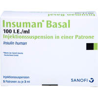 Insuman Basal 100 I.E./ml Patrone Zylinderampulle, 5x3 ml, Emra-Med Arzneimittel GmbH