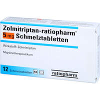 Zolmitriptan-ratiopharm 5mg Schmelztabletten, 12 st, ratiopharm GmbH