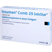 Insuman Comb 25 100 I.E./ml Solostar Fertigpen, 10x3 ml, Orifarm GmbH