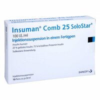 Insuman Comb 25 100 I.E./ml Solostar Fertigpen, 10x3 ml, Orifarm GmbH