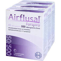 Airflusal Forspiro 50/500ug/Dosis 60 Hub Inh.Pul., 3 st, HEXAL AG