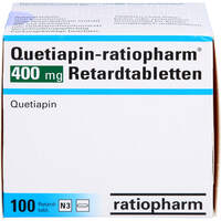 Quetiapin-ratiopharm 400mg Retardtabletten, 100 Stk., ratiopharm GmbH