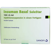 Insuman Basal 100 I.E./ml Solostar Fertigpen, 5x3 ml, Eurimpharm Arzneimittel GmbH