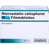 Atorvastatin-ratiopharm 40mg Filmtabletten, 30 Stk., ratiopharm GmbH