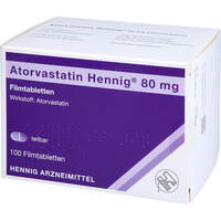 Atorvastatin Hennig 80mg Filmtabletten, 100 st, Hennig Arzneimittel GmbH & Co. KG