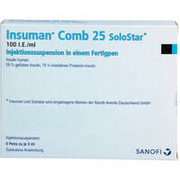 Insuman Comb 25 100 I.E./ml SoloStar Fertigpen, 5x3 ml, kohlpharma GmbH