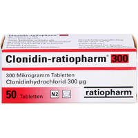 Clonidin-ratiopharm 300 Mikrogramm Tabletten, 50 Stk., ratiopharm GmbH Clonidin-ratiopharm 300 Mikrogramm Tabletten, 50 Stk., ratiopharm GmbH