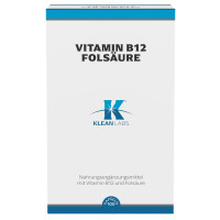 Vitamin B12 / Folsäure KLEAN LABS, 100 st, Supplementa GmbH