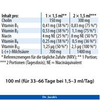Dr. Jacob's LactaCholin Milchs&auml;ure Vitamin-B-Komplex Cholin, 100 ml, Dr. Jacob's Medical GmbH
