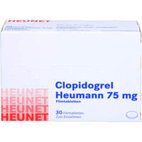 Clopidogrel Heumann 75mg Filmtabletten HEUNET, 30 Stk., Heunet Pharma GmbH
