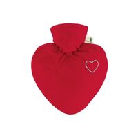 Wärmflasche Herz 1.0 L Veloursbezug rot, 1 st, Hugo Frosch GmbH