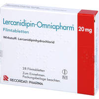 Lercanidipin-Omniapharm 20 mg Filmtabletten, 28 Stk., Recordati Pharma GmbH