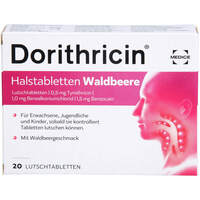 DORITHRICIN HALSTABLETTEN Waldbeere, 20 st, Medice Arzneimittel P&uuml;tter GmbH & Co. KG