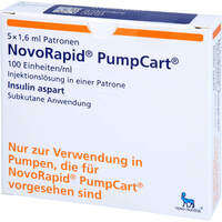 NovoRapid PumpCart 100 Einheiten/ml Injektionslös, 5x1.6 ml, Novo Nordisk Pharma GmbH